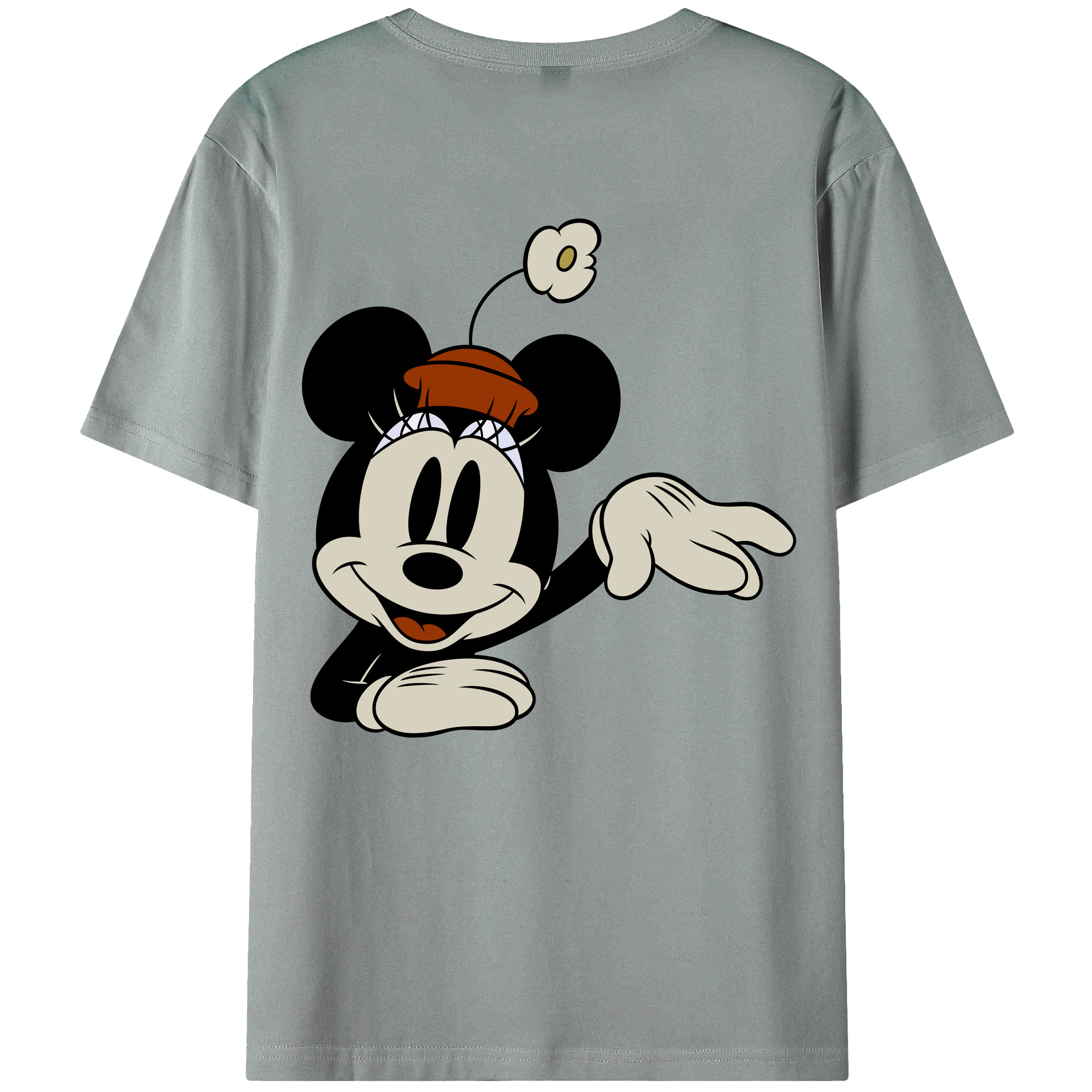 ミッキーマウス Mickey Mouse 綿100％ メンズ半袖Tシャツ（バックプリント） 通気性